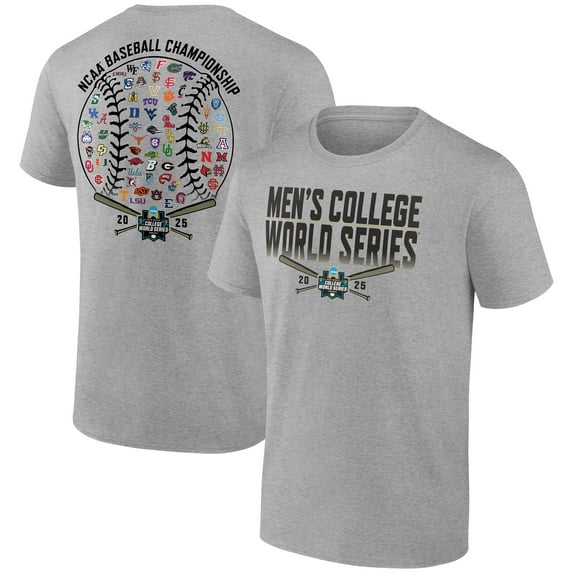 Men's Heather Gray 2025 NCAA Baseball Selection Show T-Shirt