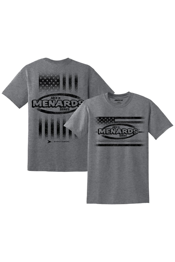 Men's Heather Gray ARCA Menards Series Tri-Blend Flag T-Shirt