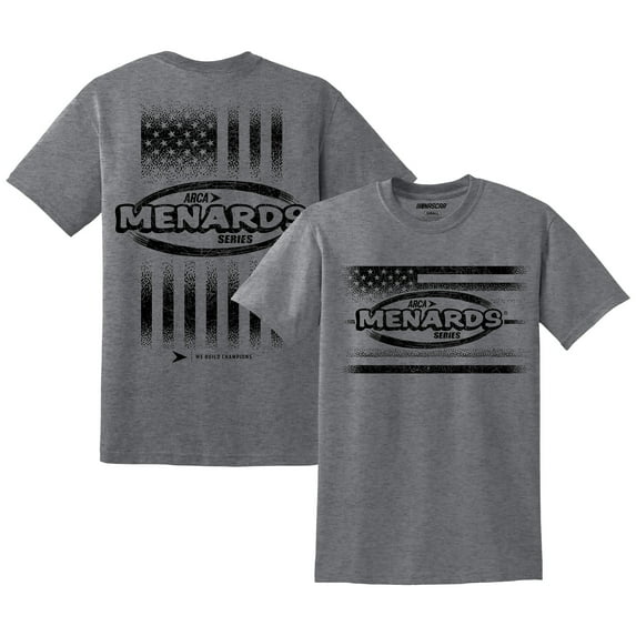 Men's Heather Gray ARCA Menards Series Tri-Blend Flag T-Shirt