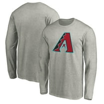 Men's Heather Gray Arizona Diamondbacks Official Team Logo Long Sleeve T-Shirt