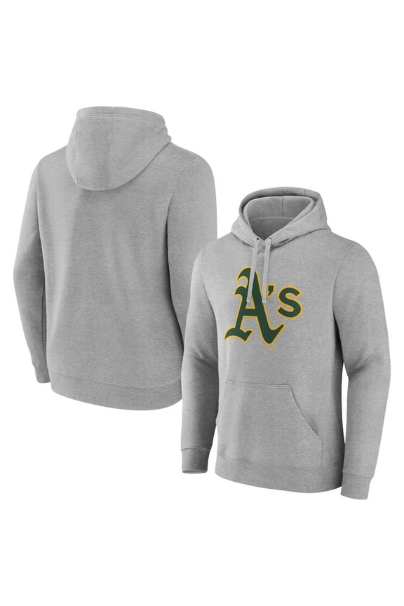 Men's Heather Gray Athletics Official Logo Fitted Pullover Hoodie