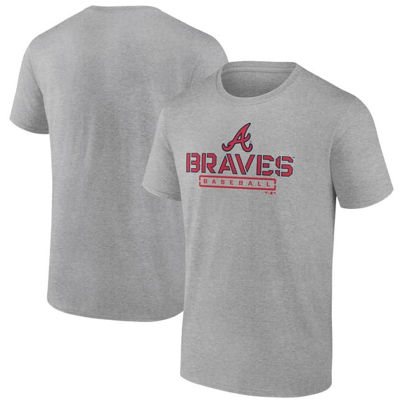 Men's Heather Gray Atlanta Braves Evanston Stencil T-Shirt