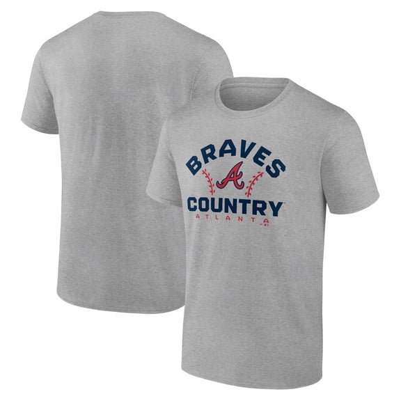 Men's Heather Gray Atlanta Braves Team Go For Two T-Shirt