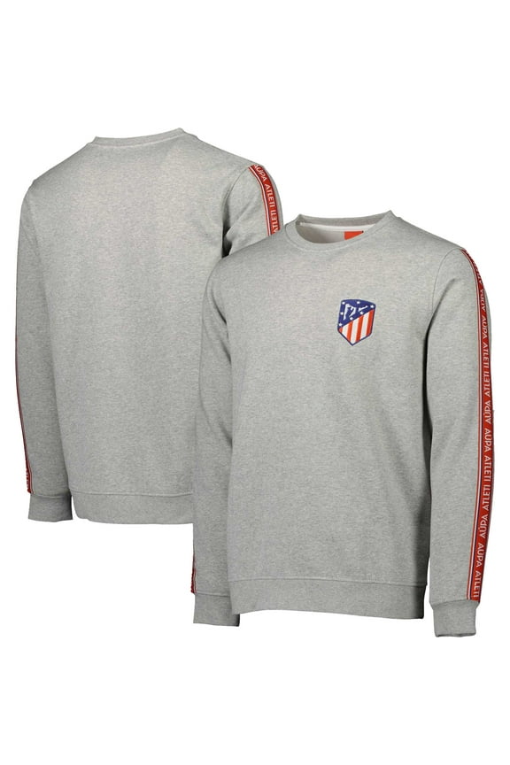 Men's Heather Gray Atletico de Madrid Taped Pullover Sweatshirt