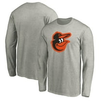 Men's Heather Gray Baltimore Orioles Official Team Logo Long Sleeve T-Shirt