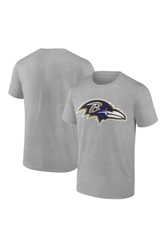 Men's Fanatics Heather Gray Baltimore Ravens Primary Logo T-Shirt