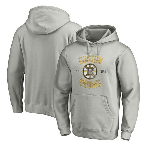 Men's Heather Gray Boston Bruins Heritage Pullover Hoodie
