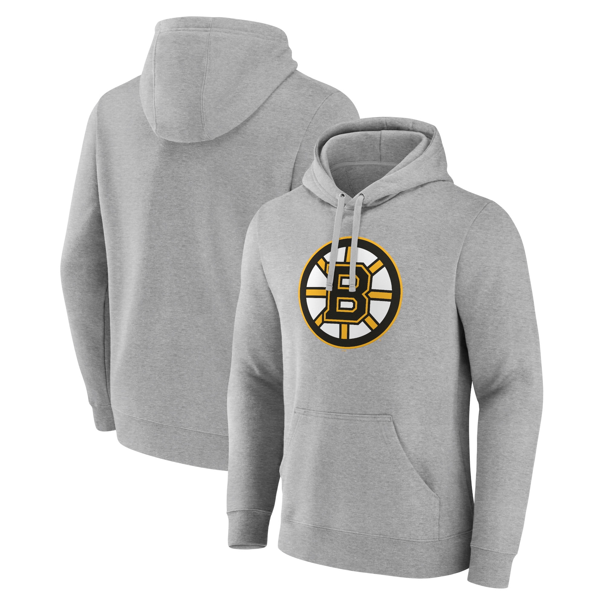 Fanatics Men's Heather Gray Boston Bruins Logo Pullover Hoodie
