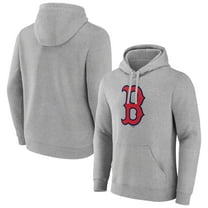 Men's Heather Gray Boston Red Sox Official Logo Fitted Pullover Hoodie