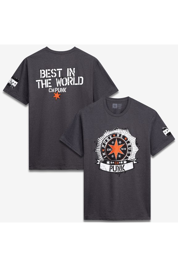 Men's Heather Gray CM Punk In Punk We Trust T-Shirt