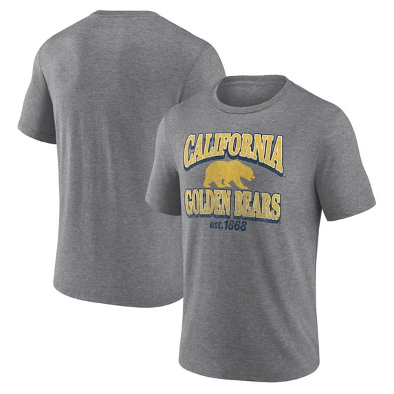 Men's Heather Gray Cal Bears Vintage Stack Tri-Blend T-Shirt