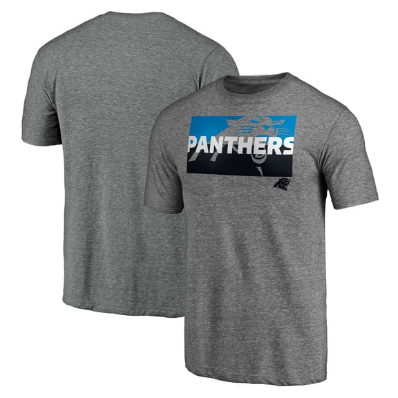 Men's  Heather Gray Carolina Panthers Square Off Tri-Blend T-Shirt