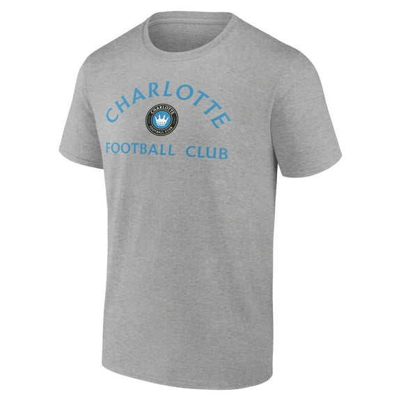 Men's Heather Gray Charlotte FC Heart and Soul T-Shirt