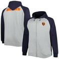 thumbnail image 1 of Men's Heather Gray Chicago Bears Big & Tall Fleece Raglan Full-Zip Hoodie Jacket, 1 of 4