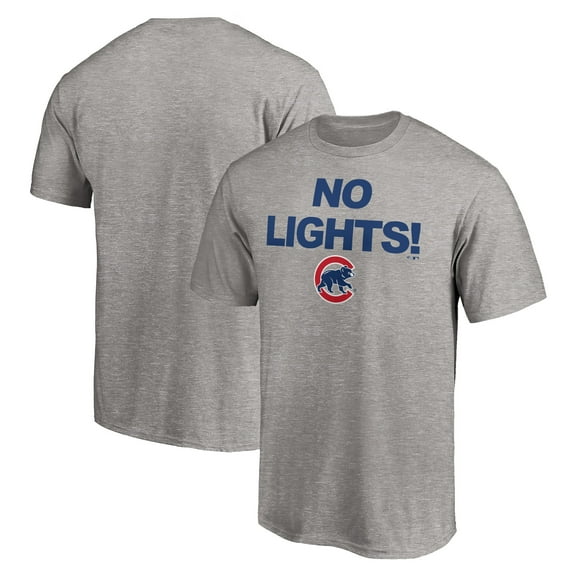 Men's Heather Gray Chicago Cubs No Lights T-Shirt