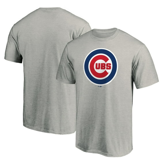 Men's Heather Gray Chicago Cubs Official Logo T-Shirt