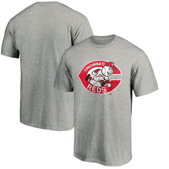 Men's Heather Gray Cincinnati Reds Cooperstown Collection Forbes T-Shirt
