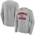 thumbnail image 1 of Men's Heather Gray Cincinnati Reds Heart & Soul Pullover Sweatshirt, 1 of 3