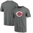 thumbnail image 1 of Men's Heather Gray Cincinnati Reds Weathered Official Logo Tri-Blend T-Shirt, 1 of 3