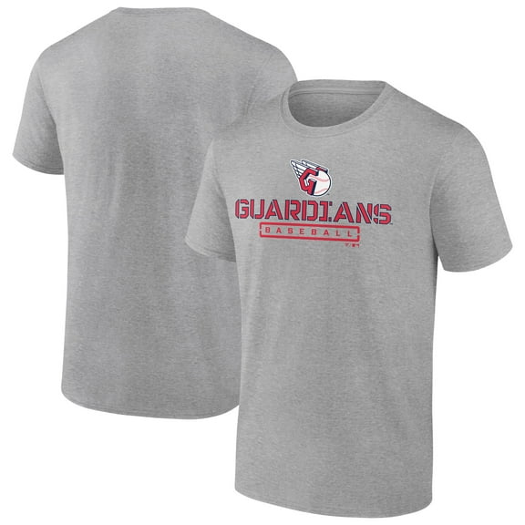 Men's Heather Gray Cleveland Guardians Evanston Stencil T-Shirt