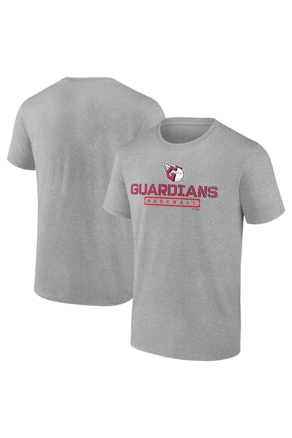 Men's Heather Gray Cleveland Guardians Evanston Stencil T-Shirt