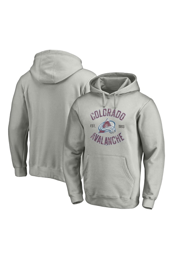 Men's Heather Gray Colorado Avalanche Heritage Pullover Hoodie