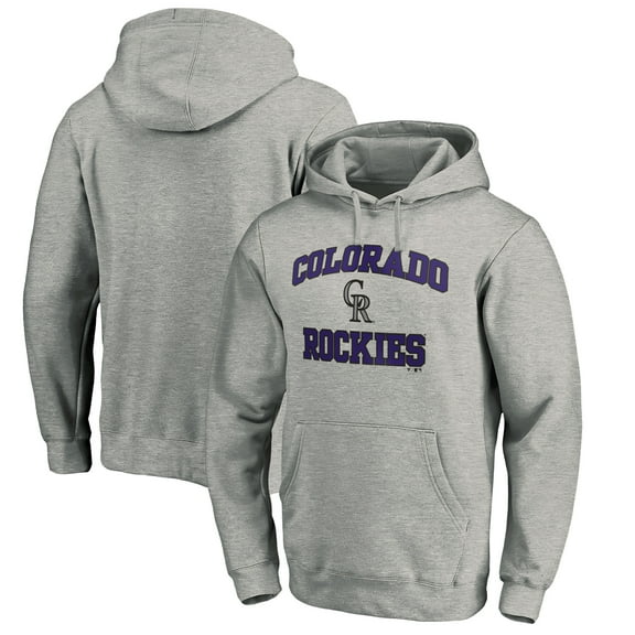 Men's Heather Gray Colorado Rockies Heart & Soul Pullover Hoodie