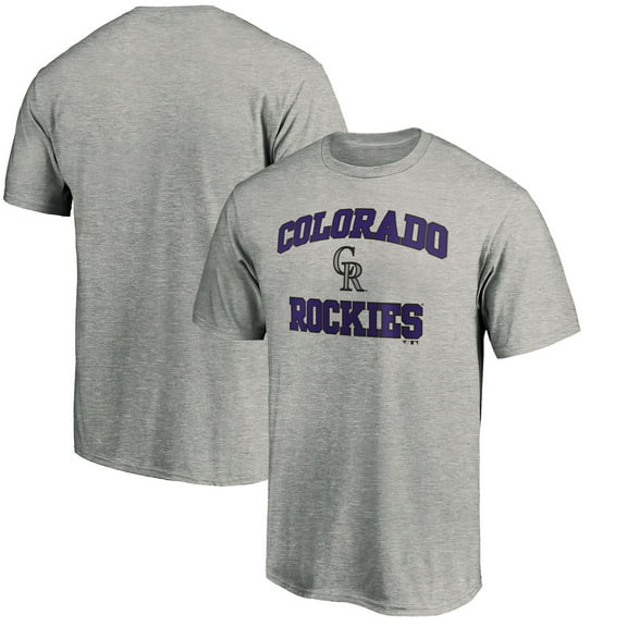Men's Heather Gray Colorado Rockies Heart & Soul T-Shirt