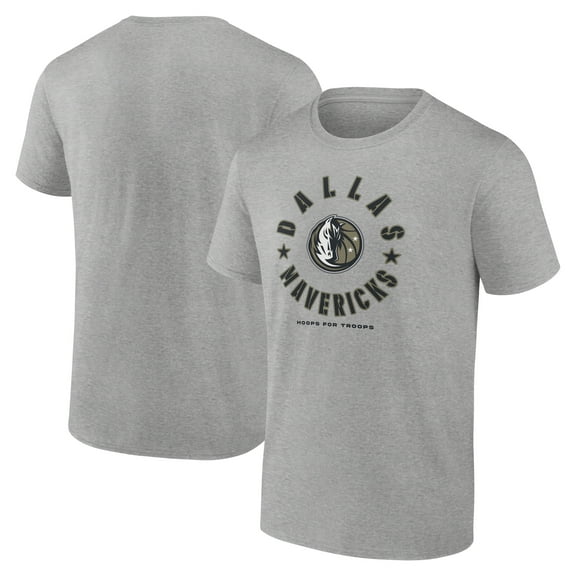 Men's Heather Gray Dallas Mavericks Hoops for Troops T-Shirt