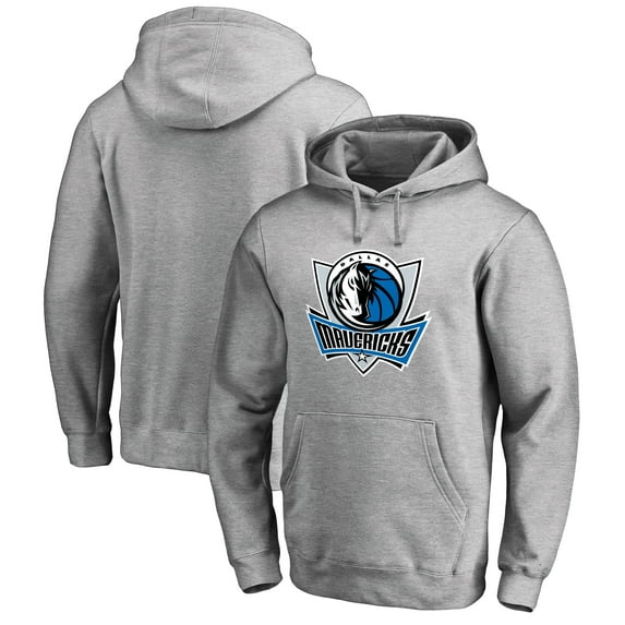 Men's Heather Gray Dallas Mavericks Primary Logo Pullover Hoodie