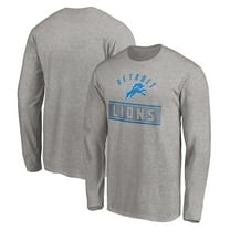 Men's Heather Gray Detroit Lions Team Arch Knockout Long Sleeve T-Shirt