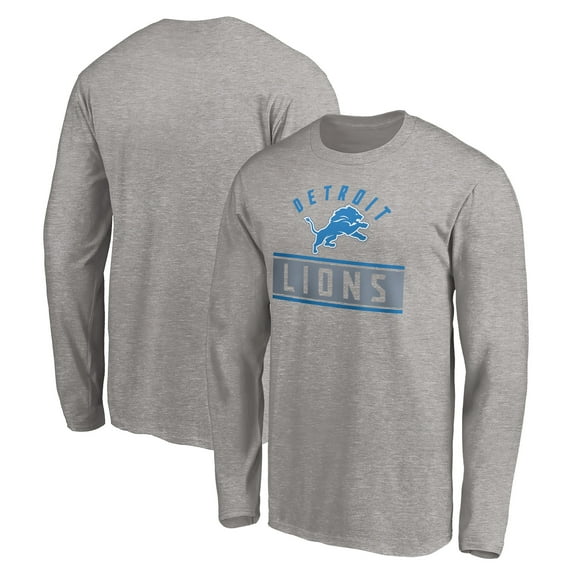 Men's Heather Gray Detroit Lions Team Arch Knockout Long Sleeve T-Shirt