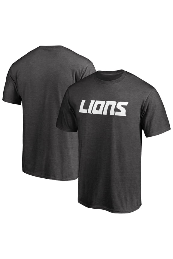 Men's Heather Gray Detroit Lions Wordmark T-Shirt