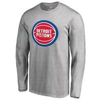 Men's Heather Gray Detroit Pistons Primary Logo Long Sleeve T-Shirt