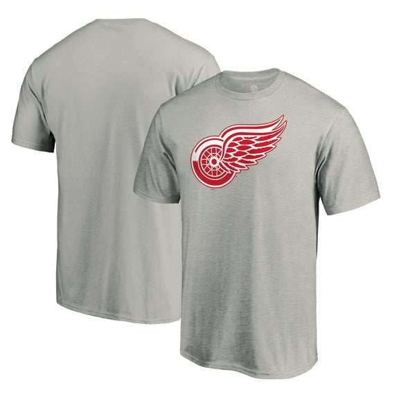 Men's Heather Gray Detroit Red Wings Logo T-Shirt