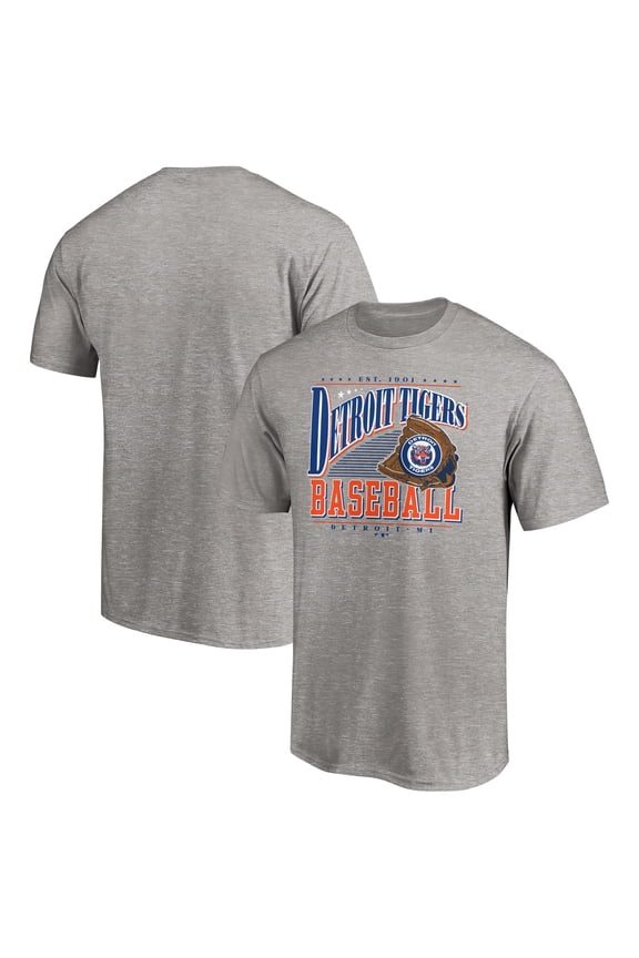 Men's Heather Gray Detroit Tigers Cooperstown Collection Winning Time T-Shirt