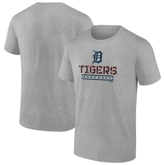 Men's Heather Gray Detroit Tigers Evanston Stencil T-Shirt