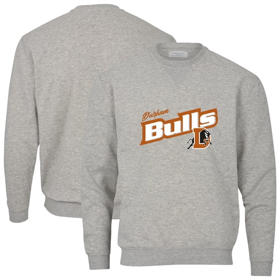 Men's Heather Gray Durham Bulls Essential Fleece Crewneck Pullover Sweatshirt