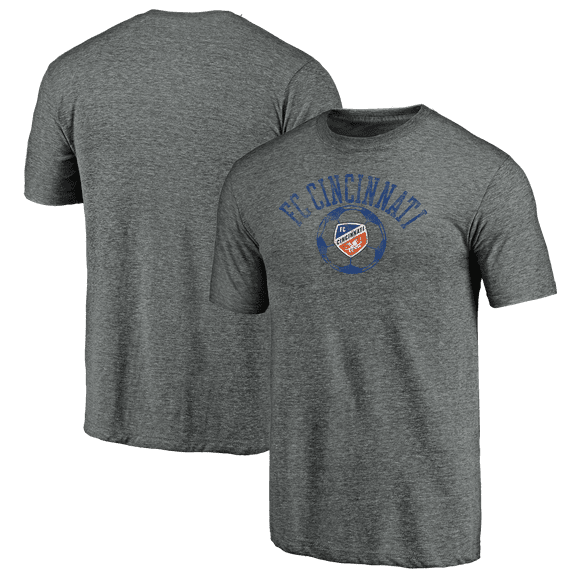 Men's Heather Gray FC Cincinnati Retro Football Arc Tri-Blend T-Shirt