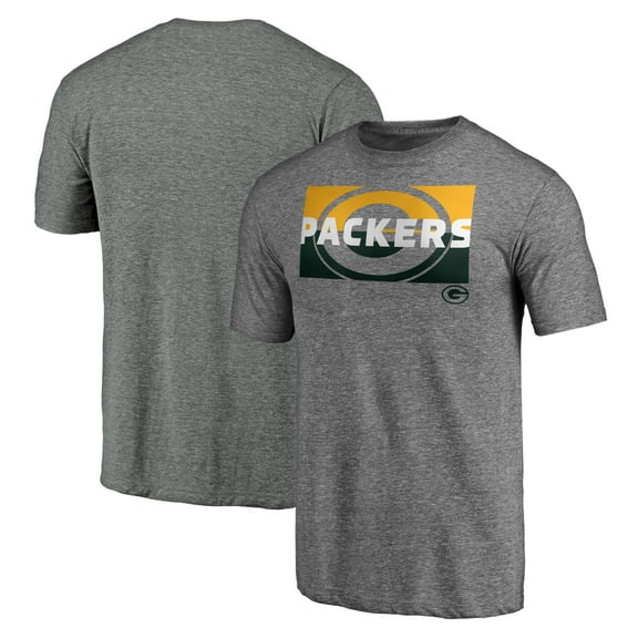 Men's  Heather Gray Green Bay Packers Square Off Tri-Blend T-Shirt