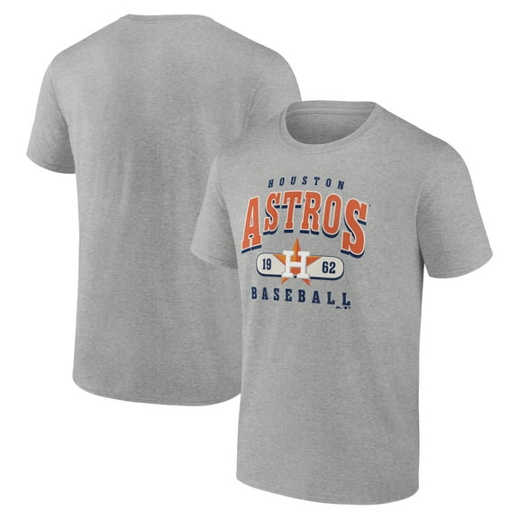 Houston Astros Men's Heather Gray Overcome Cotton T-Shirt, Up to Size 3XL