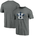 thumbnail image 1 of Men's Heather Gray Houston Astros Weathered Official Logo Tri-Blend T-Shirt, 1 of 3