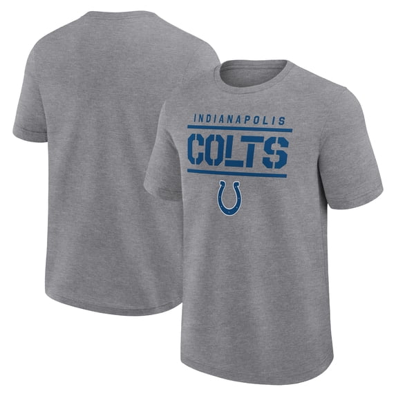 Men's Logo Athletic Heather Gray Indianapolis Colts Top Notch T-Shirt