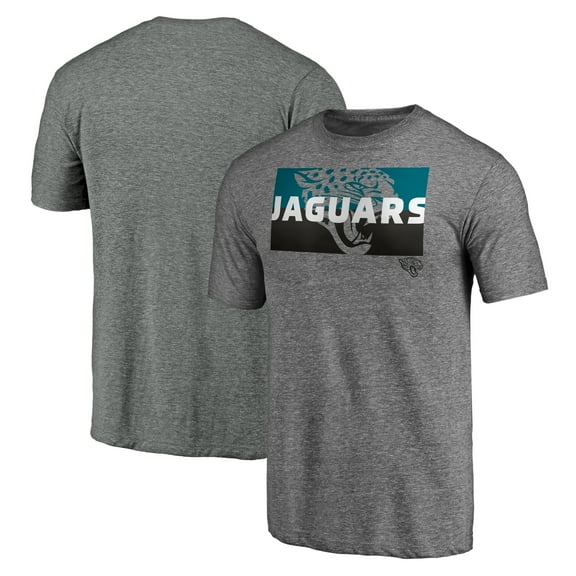 Men's  Heather Gray Jacksonville Jaguars Square Off Tri-Blend T-Shirt