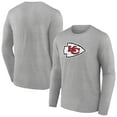 thumbnail image 1 of Men's Heather Gray Kansas City Chiefs Primary Team Logo Long Sleeve T-Shirt, 1 of 3