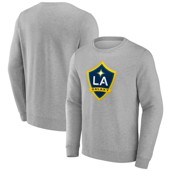 Men's Heather Gray LA Galaxy Logo Pullover Sweatshirt