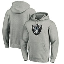 Men's Heather Gray Las Vegas Raiders Primary Logo Fitted Pullover Hoodie