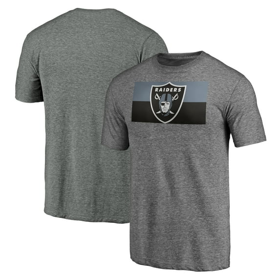 Men's Heather Gray Las Vegas Raiders Square Off Tri-Blend T-Shirt