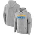 thumbnail image 1 of Men's Heather Gray Los Angeles Chargers Team Fade Out Fitted Pullover Hoodie, 1 of 3