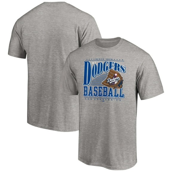 Men's Heather Gray Los Angeles Dodgers Cooperstown Collection Winning Time T-Shirt